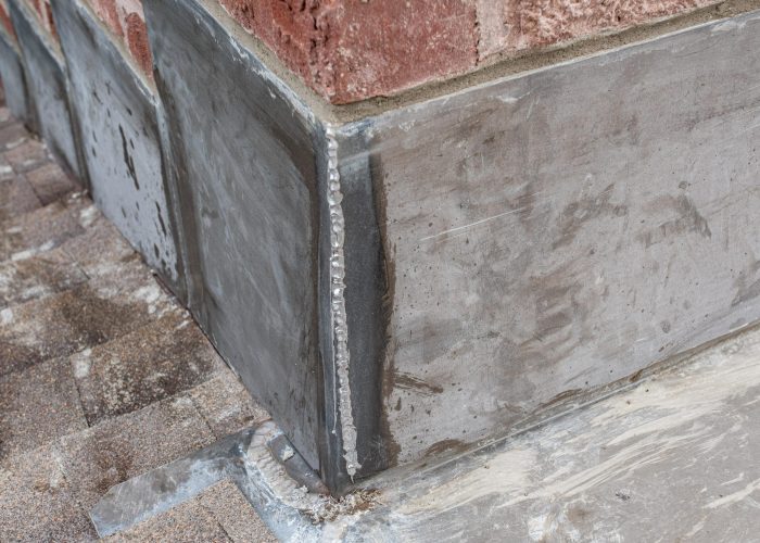 Counter Flashing filled with mortar